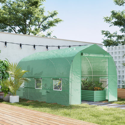 6.6' x 11' x 7' Green Portable Walk-In Tunnel Greenhouse