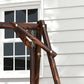 Wooden 2-Seat A-Frame Porch Swing Rustic Patio Bench Outdoor Furniture w/ Table