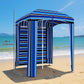 70.1" x 70.1" Blue Stripe Cabana Umbrella with Walls