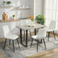 Dining Chairs Set of 4, Upholstered Dining Room Chairs with Steel Legs, Modern Kitchen Chair for Dining Room, Cream