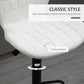 Bar Stools Set of 2 Adjustable Height Swivel Bar Chairs in PU Leather with Backrest & Footrest, White