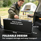 Outdoor Grill Cart, Folding Grill Table with Magnetic Knife Holder, Hooks, Spice Rack, Paper Rack, Black