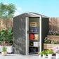 4.5 x 3ft Outdoor Storage Shed, Waterproof Metal Garden Shed with Lockable Door for Backyard, Patio, Lawn, Light Grey