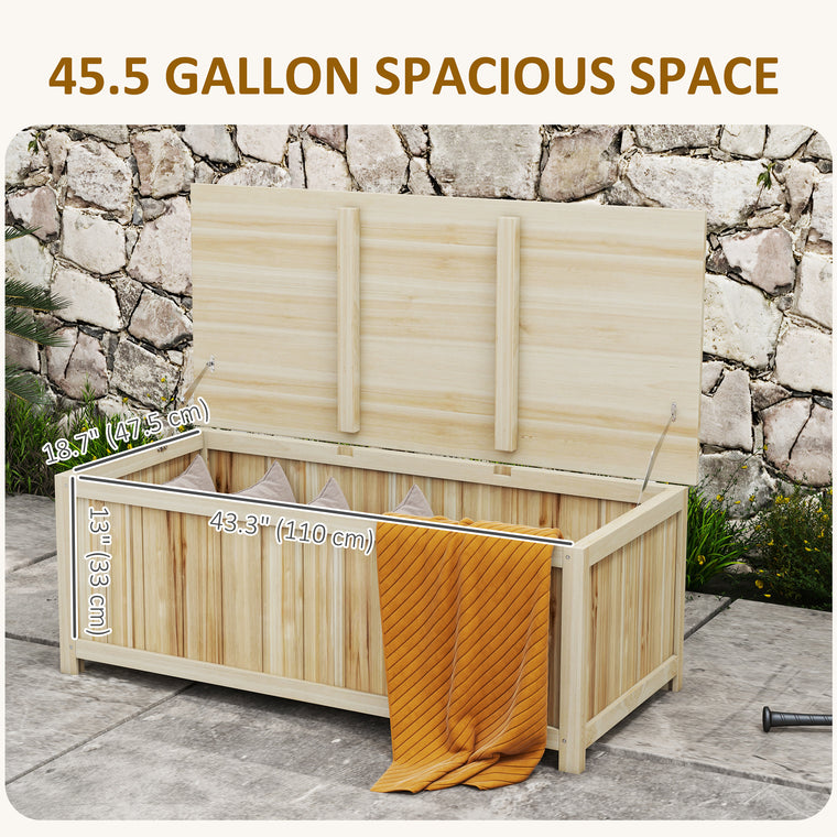 45 Gallon Wood Deck Box Bench