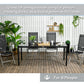 Rectangular Outdoor Dining Table for 8 People with Tempered Glass Top and Aluminum Frame, Black 70.9" x 31.5" x 28.3"