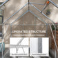 Walk-In Greenhouse, Polycarbonate Greenhouse with Sliding Door, Window, Aluminium Frame, Foundation, Silver
