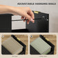 Lockable Filing Cabinet with 4 Fluted Drawers, File Cabinet with Adjustable Hanging Rails for A4 Letter Files, Black