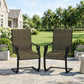 C Spring Motion Patio Chairs Set of 2 with Curved High Backrest, Armrest, All Weather Breathable Fabric, Metal Frame