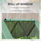 Steel Outdoor Raised Garden Bed with Greenhouse,Cover, Roll Up Door, Dual Use, 50"x37.4"x36.2", Green