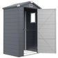 4.4' x 3.3' Plastic Garden Storage Shed with Latch Door, Vents, Sloped Roof, Grey