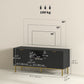Modern TV Console for TVs up to 50 Inch, Entertainment Center with Smart RGB LED Lights and Soft Close Doors, Black
