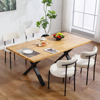 Set of 4 Corduroy Dining Chairs with Steel Legs