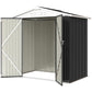 6.5' x 4' Outdoor Storage Shed, Metal Garden Shed with Lockable Double Doors, 4 Vents, Dark Grey