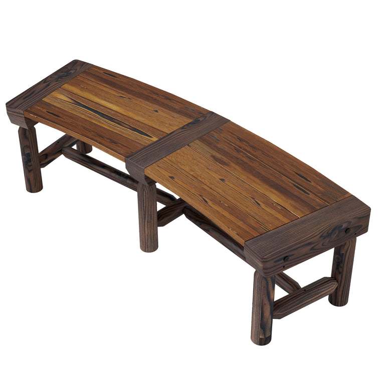 Wooden Wrap-Around Tree Bench with Slatted Seat