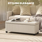 44 Inches Ottoman with Storage, Lid, Legs, Corduroy End of Bed Bench for Living Room, Bedroom, Entryway, Beige