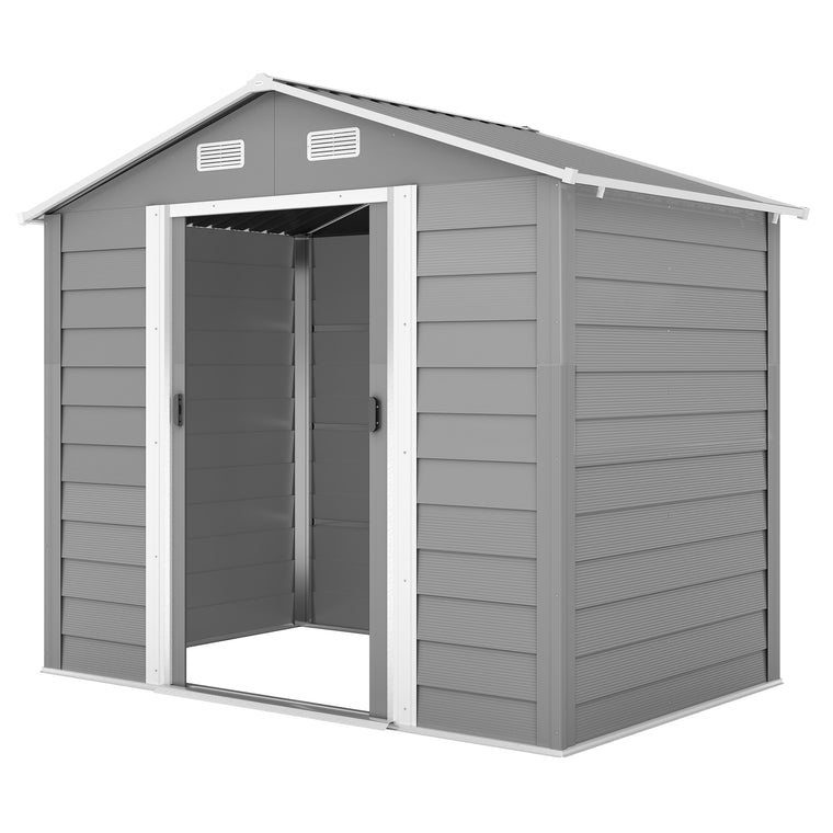 7.7' x 6.5' Metal Garden Shed with Ventilation