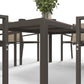 7 Piece Outdoor Dining Set with Rectangular Table and 6 Stackable Chairs, for Backyard, Lawn, Deck, Balcony, Pool Side