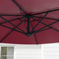 10 FT Cantilever Umbrella, Aluminum Hanging Offset Umbrella with 360°Rotation, Crank, Tilt, Cross Base, Red