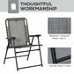 2 Pieces Outdoor Folding Patio Chair Set, Portable Camping Chairs with Armrests for Garden, Patio, Pool, Beach, Grey