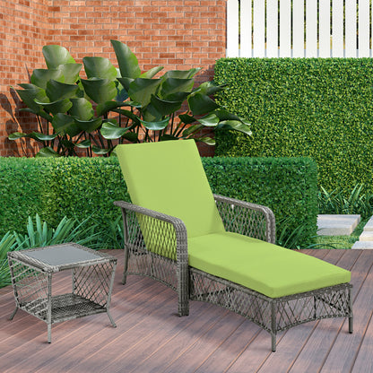 Green 2-Piece Wicker Lounge Set with Coffee Table