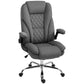 Executive Office Chair, Desk Chair with Flip-up Armrest, Diamond Fabric Computer Chair for Home Office, Dark Grey