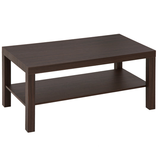 2-Tier Coffee Table with Storage Shelf - Walnut