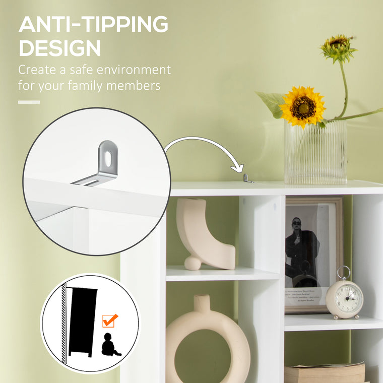 Tall Bookshelf with Drawer - White
