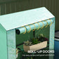Mini Greenhouse with 3 Tier Shelves, 3 Roll-Up Doors for Indoor Outdoor, Green