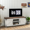 Farmhouse TV Stand Small Minimalist Barn Doors Cable Management for 65