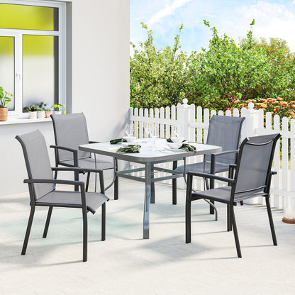 Stackable Dining Chairs with Breathable Mesh, Set of 4