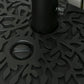 Plastic Half Round Umbrella Base, Sand or Water Filled Half Patio Umbrella Stand Holder 40lb Water or 46lb Sand, Black