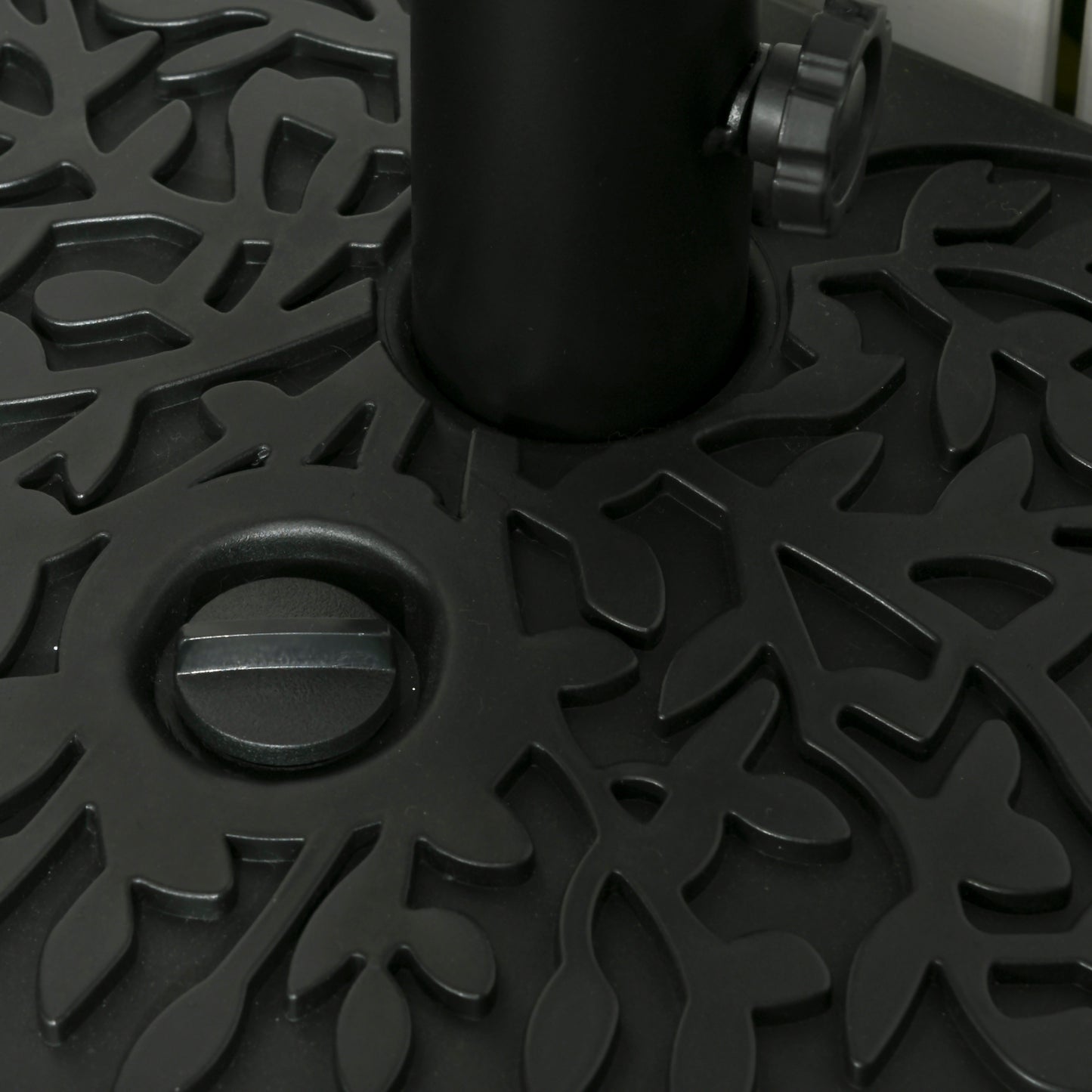 Plastic Half Round Umbrella Base, Sand or Water Filled Half Patio Umbrella Stand Holder 40lb Water or 46lb Sand, Black