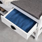 Coat Rack Shoe Bench, Hall Tree with Bench and Shoe Storage, Entryway Bench with 4 Hooks, 2 Drawers, 2 Shelves, White
