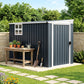 Outdoor Storage Shed, Metal Garden Shed with Window, 2 Vents and Lockable Door for Backyard, Garden, Patio