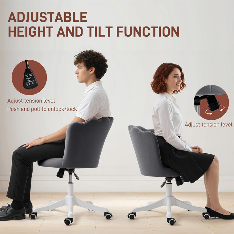 Armless Swivel Office Chair with Tilt