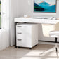 3 Drawer File Cabinet, Mobile Vertical Filing Cabinet with Wheels, Printer Stand with Storage for Home Office, White
