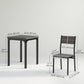 Dining Table Set for 2, 3 Piece Kitchen Table and Chairs with Metal Legs for Small Spaces, Grey Wood Effect