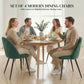 Modern Dining Chairs Set of 4, Upholstered Dining Room Chairs with Metal Legs, Shell Backrest, Padded Seat, Green