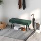 39 Inches Upholstered Bedroom Bench, Modern End of Bed Bench with Steel Legs, Green