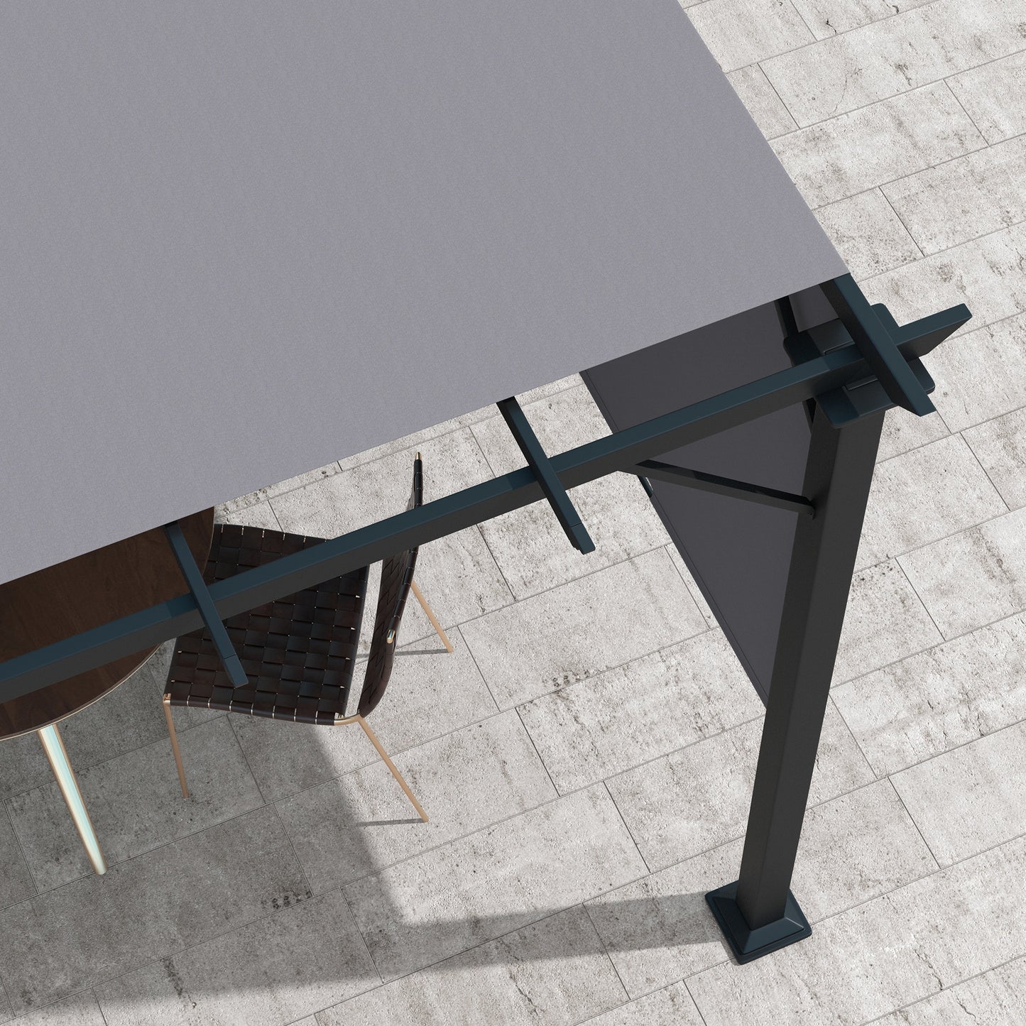 10' x 10' Retractable Pergola Canopy for Backyard, Grey