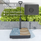 Square Plastic Patio Umbrella Base with Adjustable Wheels, Handle, Outdoor Patio Umbrella Stand, Filled Up to 121lb with Stand, 99lb with Water for Garden Poolside, Black