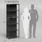 5-Tier Bookshelf, Freestanding Bookcase with LED Lights and Metal Frame for Living Room, Bedroom, Home Office, Black