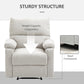 Recliner Chair, Manual Reclining Chair with Footrest, Padded Seat for Living Room, Bedroom, Study, Cream White
