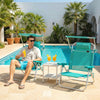 2-Piece Folding Beach Chairs with Adjustable Canopy