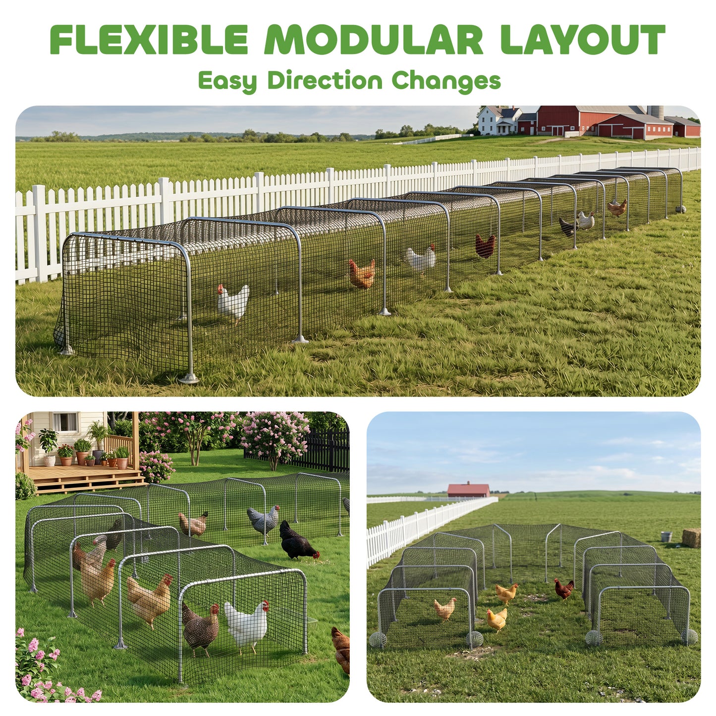 Extra Long Chicken Tunnel for Outside, 354" x 39" Galvanized Steel Chicken Run for 10-15 Chickens or Ducks