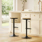 Wood Barstools Set of 2, Swivel Bar Stools with Adjustable Height for Kitchen Counter, Natural Wood and Black