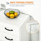 Modern Sideboard Buffet Cabinet with Drawers and Beadboard Door Cupboard Kitchen Storage Cabinet White