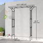 Garden Arch, PE-Coated Steel Outdoor Trellis Arbor for Climbing Plants, Wedding Arch, 70.9" x 15.7" x 84.6", Black