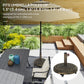 46 lbs Resin Round Patio Umbrella Base, Umbrella Stand with Wheels, Outdoor Umbrella Stand for 1.3"/1.5"/1.9" Umbrella Poles for Outdoor, Lawn, Poolside, Bronze