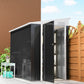 Outdoor Storage Shed Lean to Shed Outdoor Metal Tool Shed with Lockable Door and Air Vents, Dark Grey - 4' x 8'